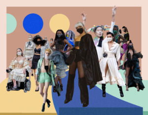 Collage of runway looks from Fashion Art Toronto