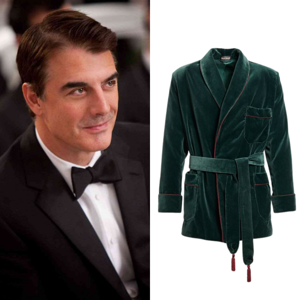 To the left: Mr. Big; to the right: Velvet Smoking Jacket, by Paul Stuart