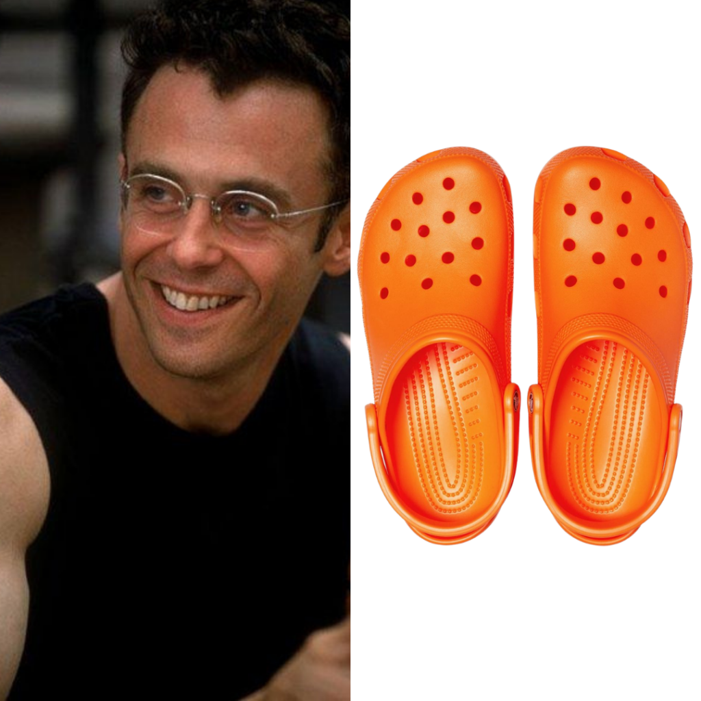 To the left: Steve; to the right: orange Crocs